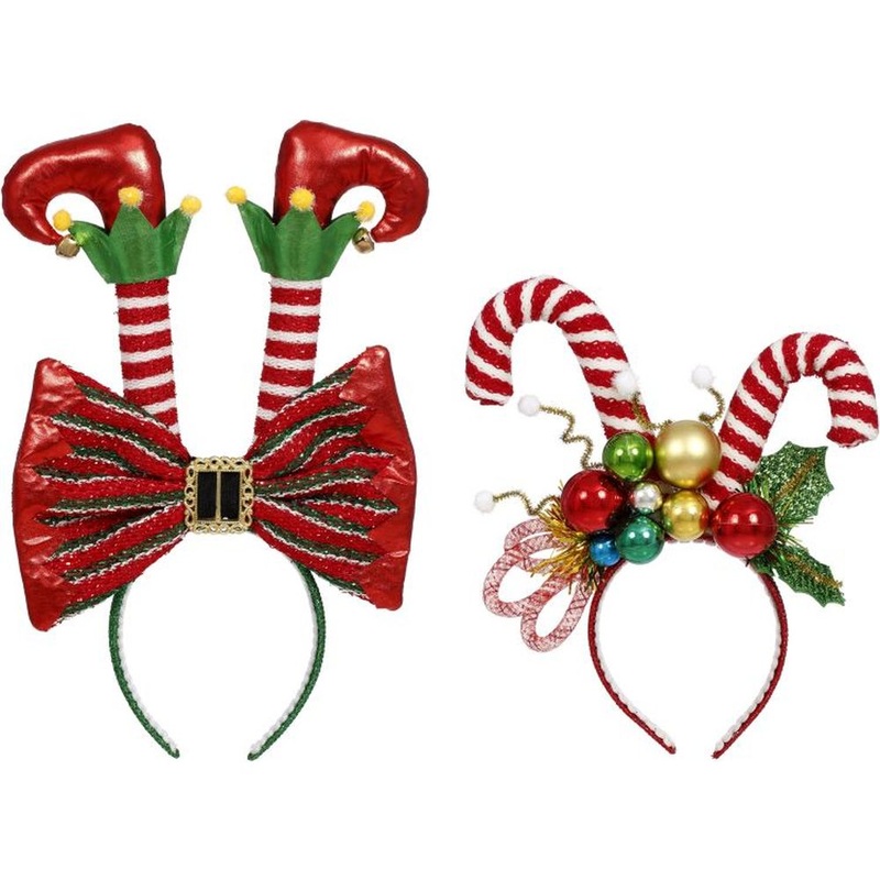 Mark Roberts Christmas 2023 Peppermint Bow Headpiece 12-13”, Assortment of 2