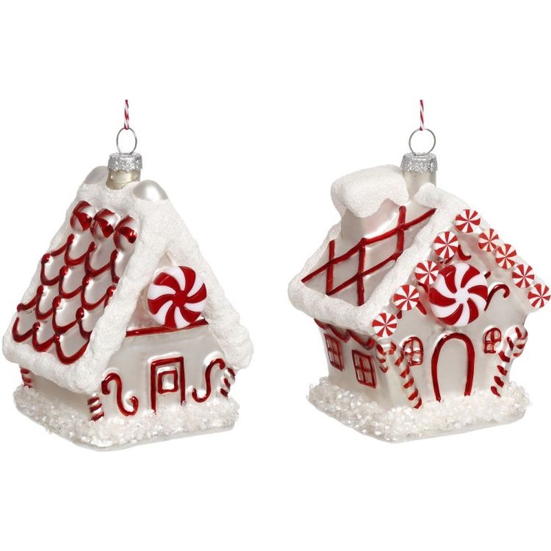 Mark Roberts Christmas 2023 Peppermint House Ornament 4”, Assortment of 2