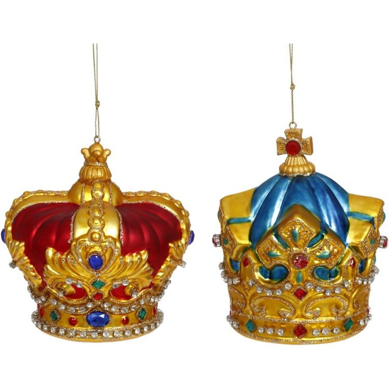 Mark Roberts Christmas 2023 Queen & King Crown Ornament 5”, Assortment of 2