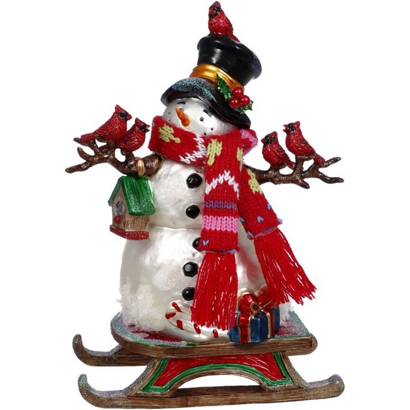 Mark Roberts Christmas 2023 Snowman on Sled Table Piece Figurine 8”