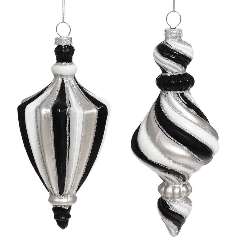 Mark Roberts Christmas 2023 Swirl Drop Ornament 6”, Assortment of 2