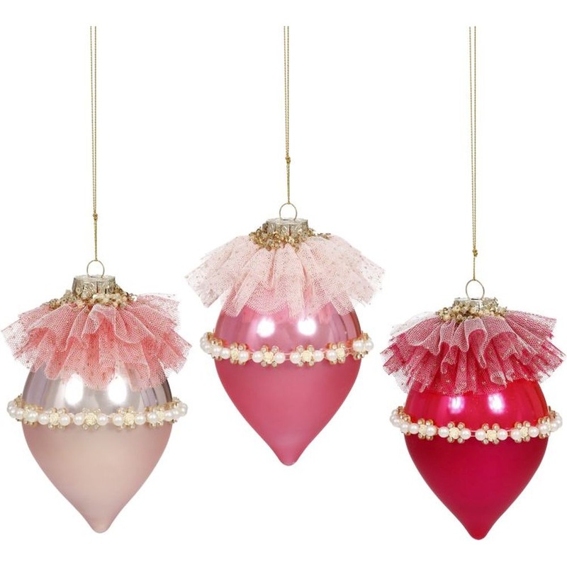 Mark Roberts Christmas 2023 Top Lace Finial Ornament Assortment of 3