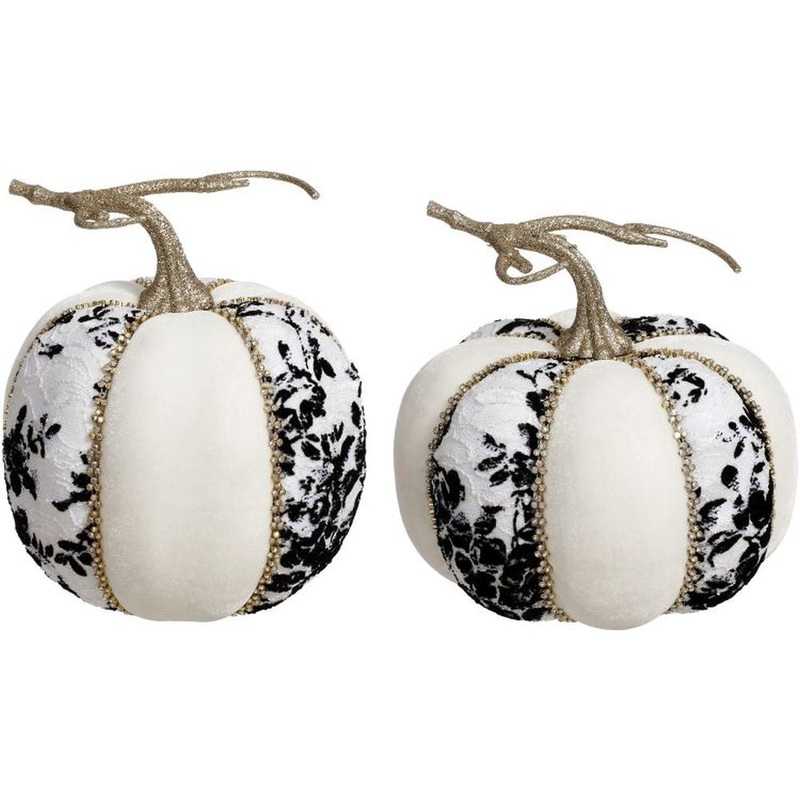 Mark Roberts Fall 2023 Black & White Pumpkin6-7”, Assortment of 2