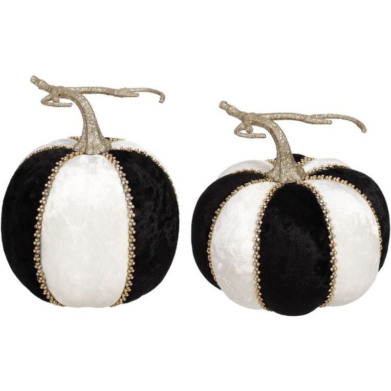 Mark Roberts Fall 2023 Halloween Pumpkin 6-7”, Assortment of 2, Black/White