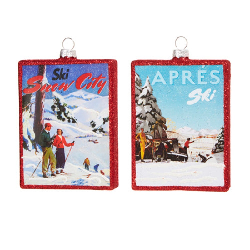 Raz Imports 2023 Dashing Through The Snow 5 Vintage Ski Ornament, Asst of 2