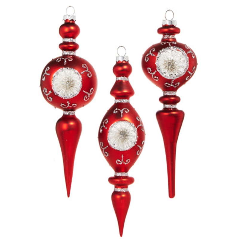 Raz Imports 2023 Holiday Cheers 8.25 Vintage Finial Ornament, Asst of 3