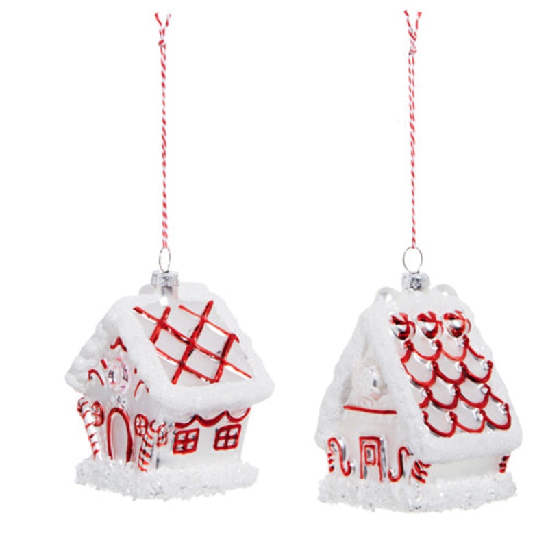 Raz Imports 2023 Jingle & Cocoa 3.5 Peppermint House Ornament, Asst of 2
