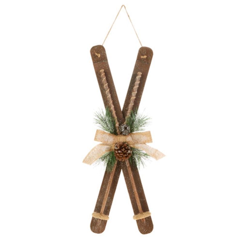 Raz Imports 2023 Natural Noel 24 Ski Ornament