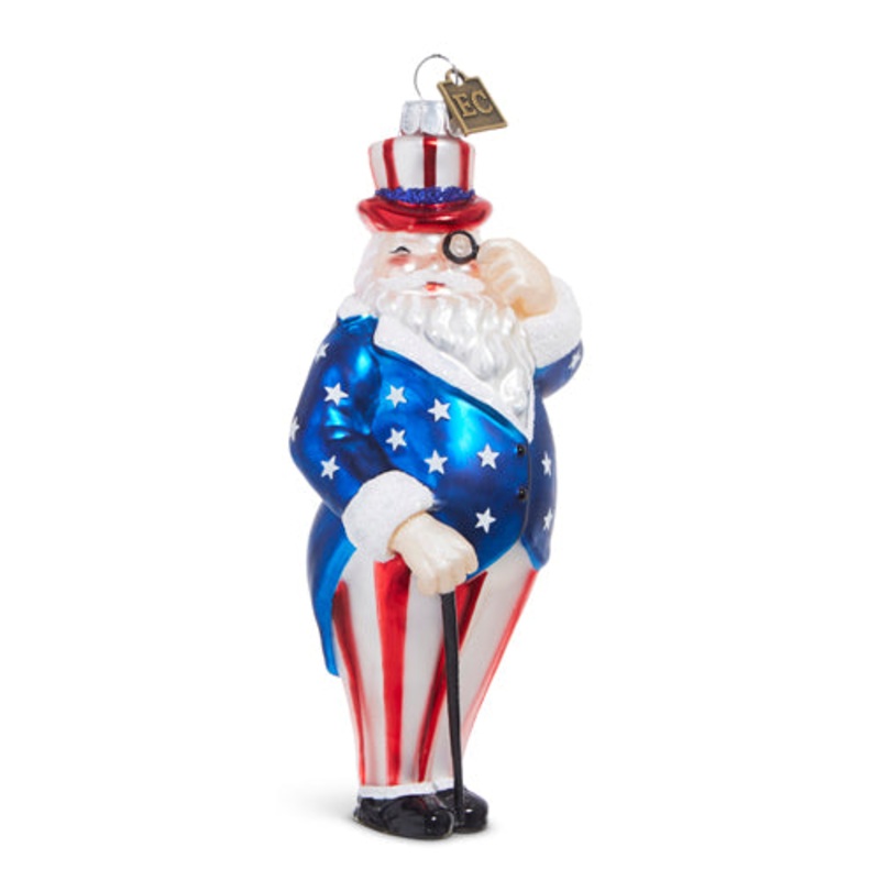 Raz Imports Eric Cortina 2023 5.5 Patriotic Santa Ornament