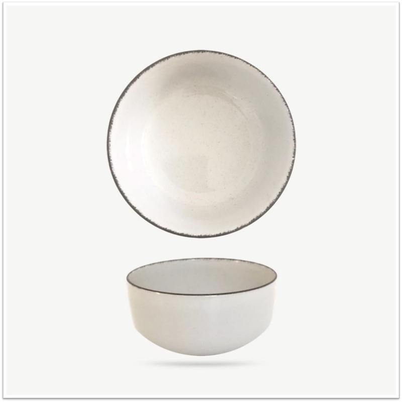 Gusto Buono 5.9 Nordic Cereal Bowl, Smooth Vanilla Stoneware Set of 6, Snack Soup & Breakfast Dish