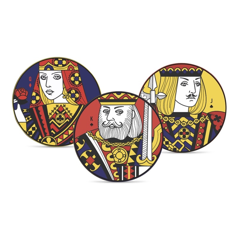 Gusto Buono 7.5 Poker Collection Porcelain Salad Bowl, Set of 3 – Queen of Diamonds, King of Spades and Jack of Clubs