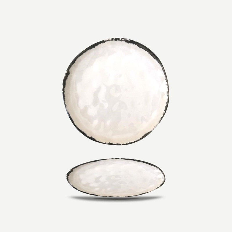 Gusto Buono 7.87 Organic Antique Edge Pearl Stoneware Salad Plate Set of 6 – Dinner/Luncheon Dishes