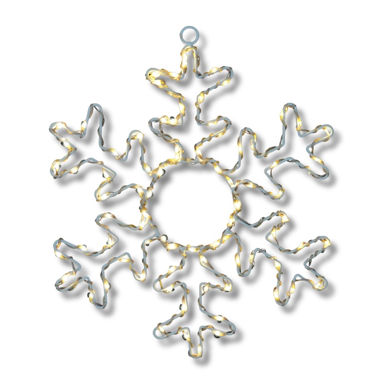 Holiday Bright Lights Indoor/Outdoor LED 12 Micro Snowflake Hexagon Style A – Warm White