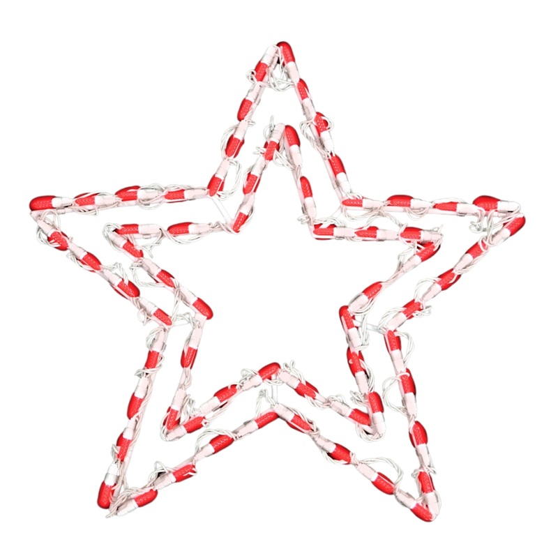 Holiday Bright Lights LED Indoor/Outdoor Garden Lights 20 Star Light Up Metal Framed Dcor – Red