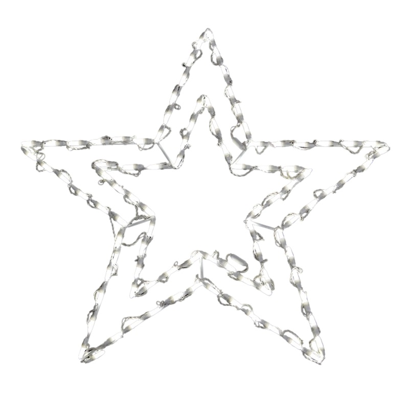 Holiday Bright Lights LED Indoor/Outdoor Garden Lights 30 Star Light Up Metal Framed Dcor – Pure White