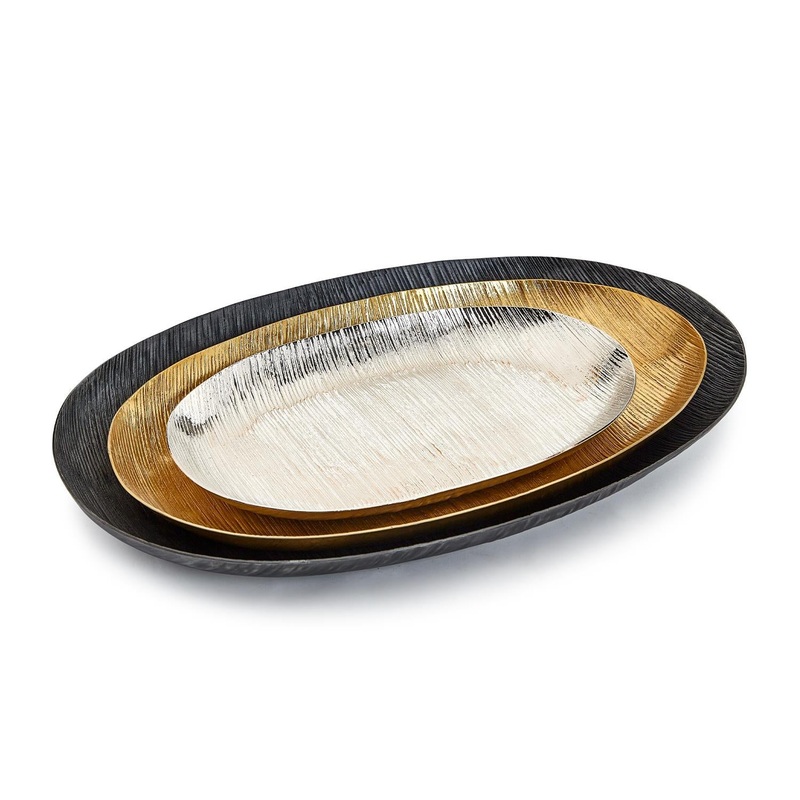 Two’s Company Set Of 3 Matchsticks Oval Tray