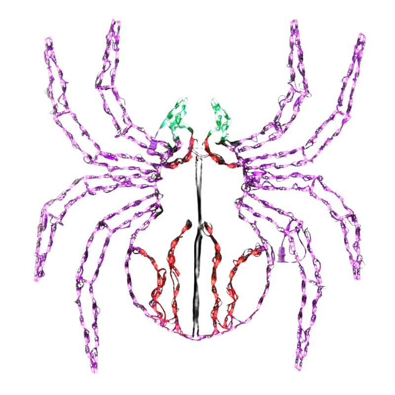 Holiday Bright Lights Halloween LED Indoor/Outdoor Crawling Spider Light Up Metal Framed Dcor