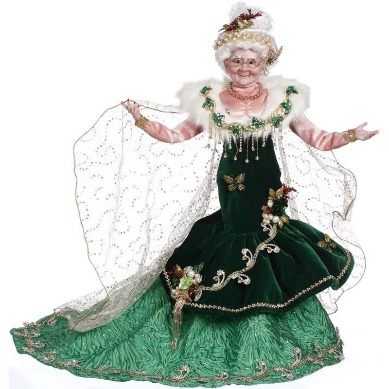 Mark Roberts Christmas 2023 Emerald Glistening Mrs. C  Figurine- 23 Inches