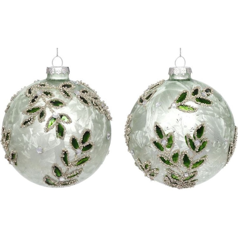 Mark Roberts Christmas 2023 Glittered Holly Ball Ornament 4”, Assortment of 2