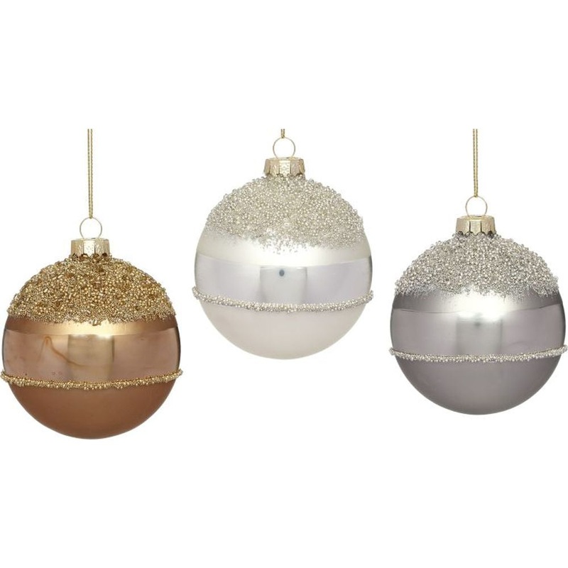 Mark Roberts Christmas 2023 Icy Top Ball Ornament 3”, Assortment of 3