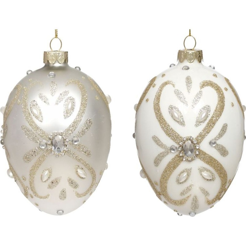 Mark Roberts Christmas 2023 Pearl Egg Ornament 4.5”, Assortment of 2