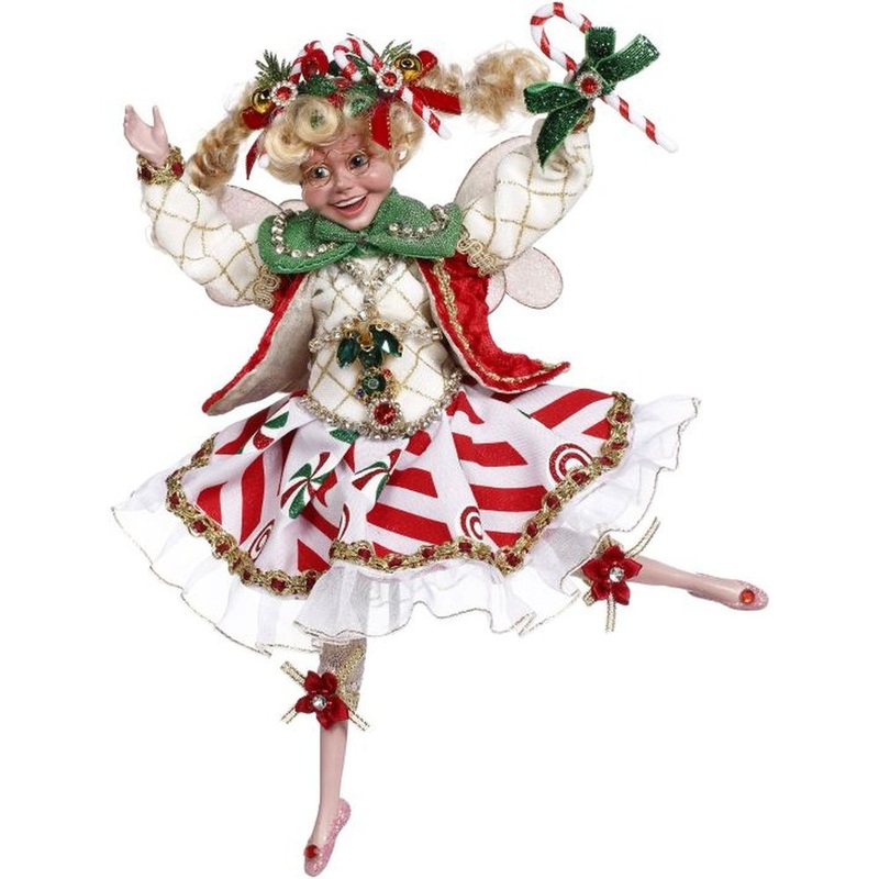 Mark Roberts Christmas 2023 Peppermint Party Fairy Figurine, Small – 11 Inches