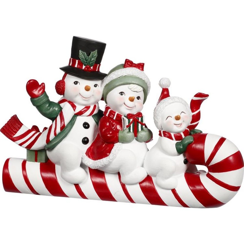 Mark Roberts Christmas 2023 Snowman & Candy Cane Tabletop Figurine 8X5”