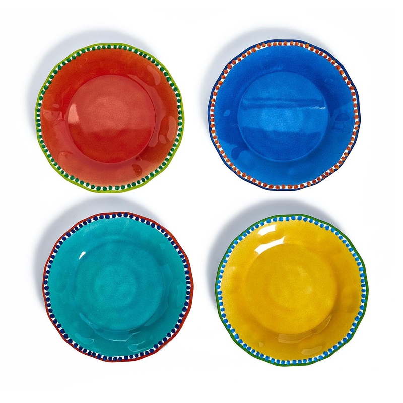 Two’s Company Color Play Set Of 4 Dinner Plates