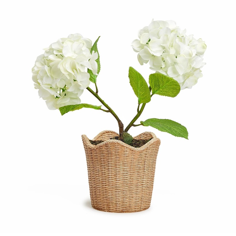 Two’s Company Two’s Company Scalloped Edge Basket Weave Pattern Cachepot – Resin