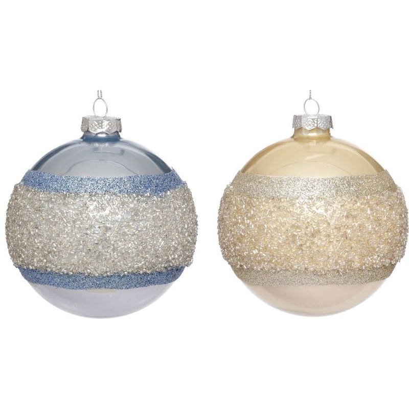 Mark Roberts Christmas 2023 Banded Sparkling Ornament 4”, Assortment of 2