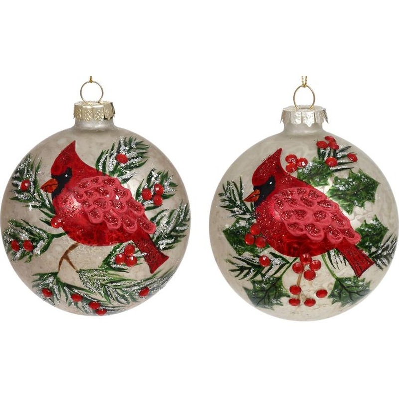 Mark Roberts Christmas 2023 Cardinal Ball Ornament 3”, Assortment of 2