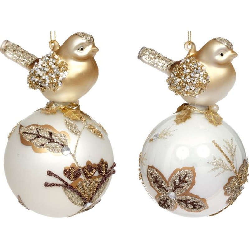 Mark Roberts Christmas 2023 Golden Bird Ball Ornament 3”, Assortment of 2