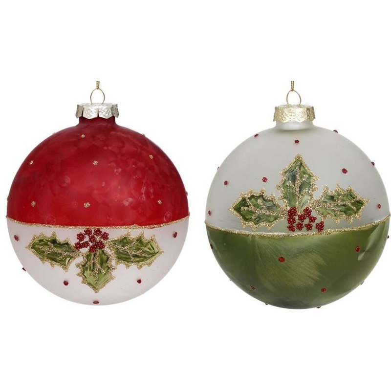 Mark Roberts Christmas 2023 Holy Leaf Ball Ornament 4”, Assortment of 2