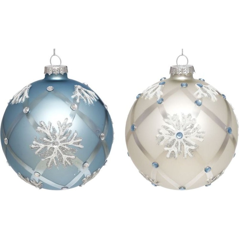 Mark Roberts Christmas 2023 Snowflakes Ball Ornament 4”, Assortment of 2