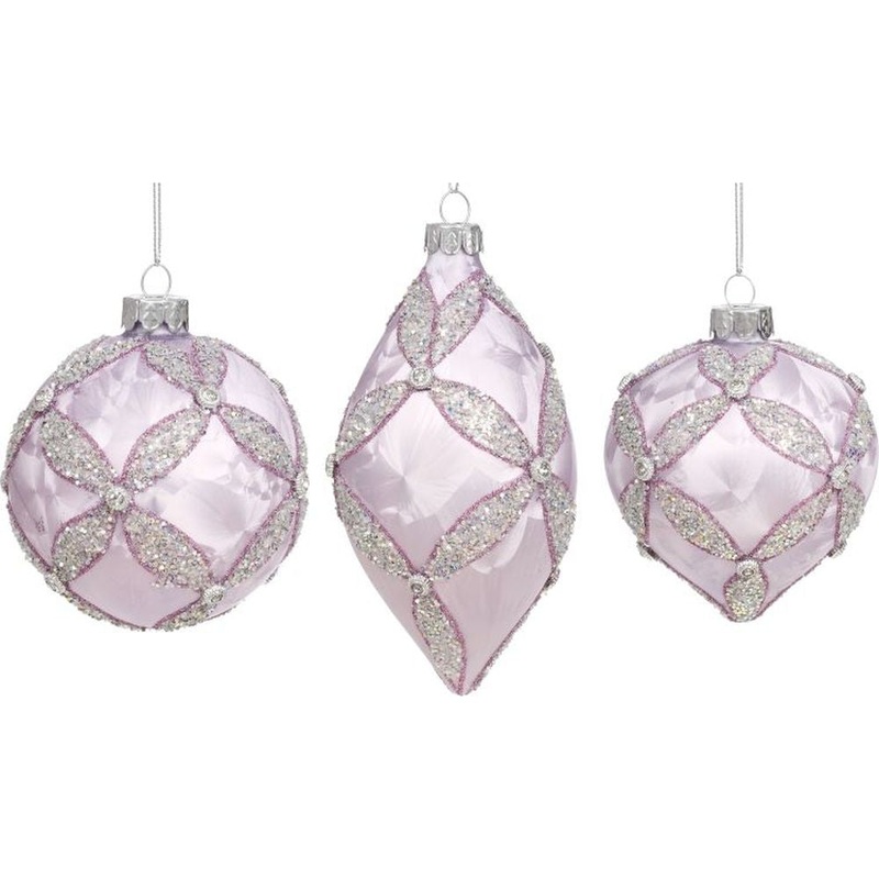 Mark Roberts Christmas 2023 Sparkling Floral Ornament 4-5”, Assortment of 3