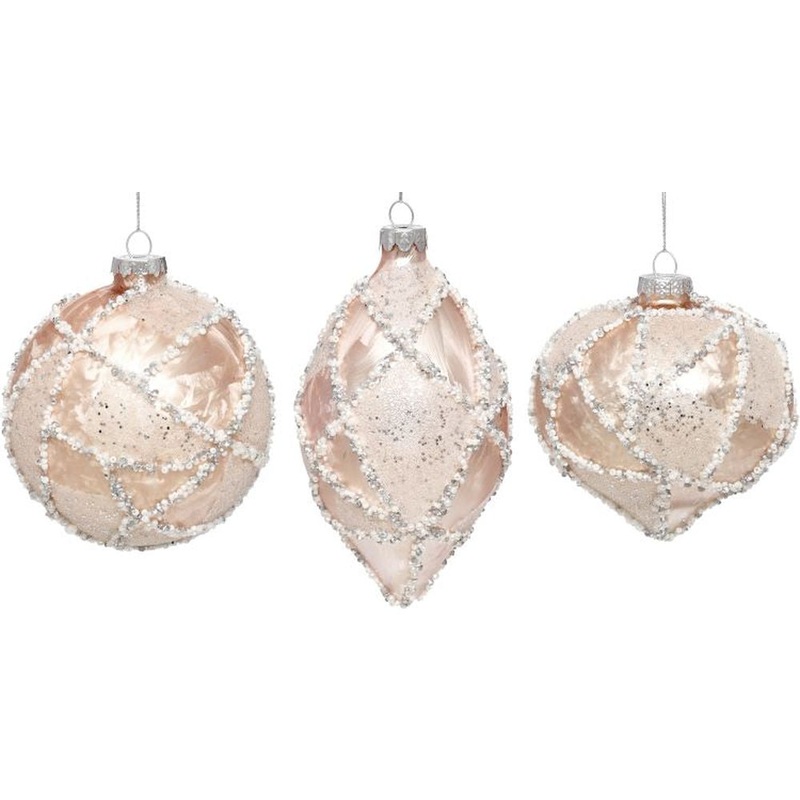 Mark Roberts Christmas 2023 Sparkling Pearl Ornament 4”, Assortment of 3