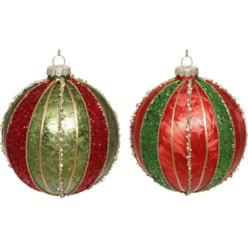 Mark Roberts Christmas 2023 Traditional Ball Ornament 4”, Assortment of 2
