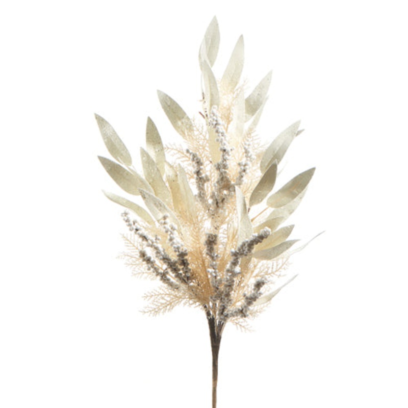 Raz Imports 2023 All Is Calm 31 Cream Cedar And Laurel Leaf With Berries Spray