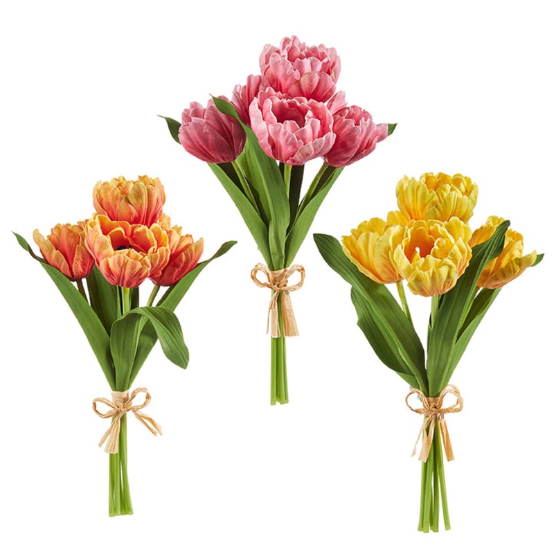 Raz Imports 2023 The Flower Shop 15 Real Touch Parrot Tulip Bundle, Asst of 3