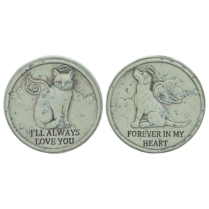 Transpac Cement Memorial Blessing Garden Stone, Set Of 2, Assortment