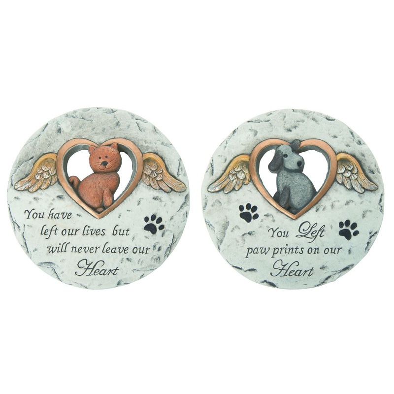Transpac Cement Memorial Pet Garden Stone, Set Of 2, Assortment