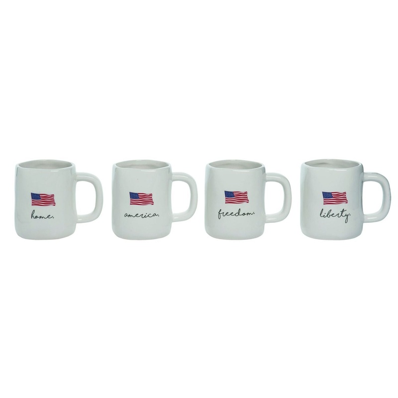 Transpac Dolomite America The Beautiful Mug, Set Of 4, Assortment