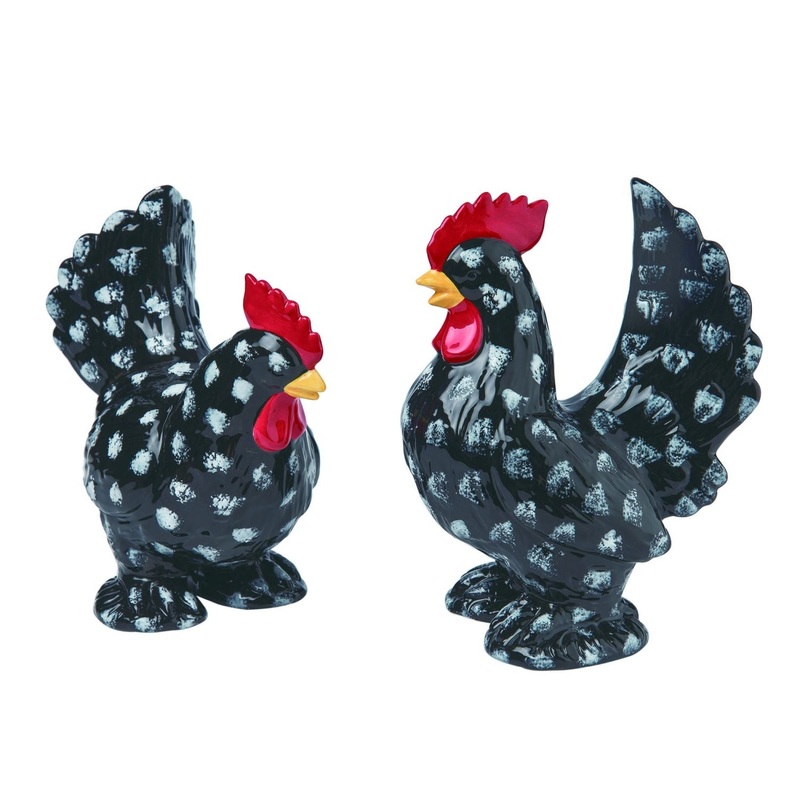 Transpac Dolomite Chicken Decor, Set Of 2, Assortment