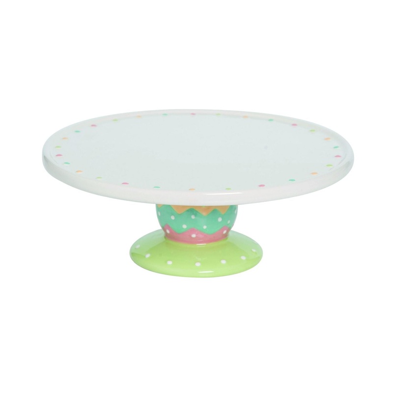 Transpac Dolomite Easter Dottie Cake Stand