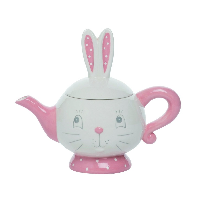 Transpac Dolomite Easter Dottie Tea Pot