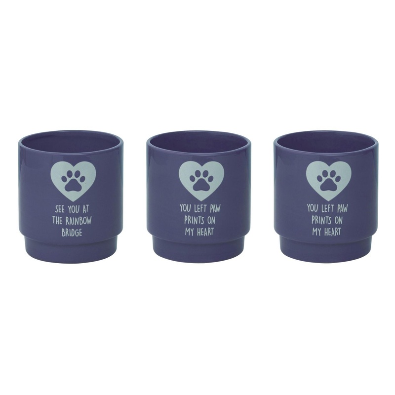 Transpac Dolomite Pet Memorial Planters, Set Of 3, Assortment