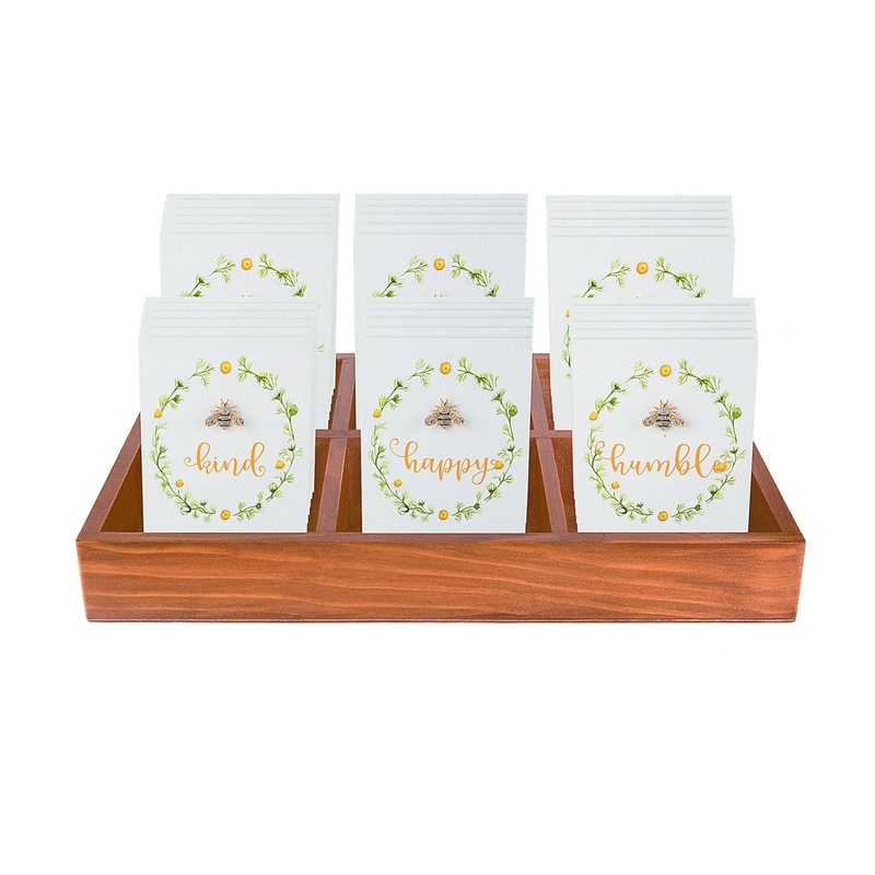 Transpac Gold Bee Pins, Set Of 36 With Display