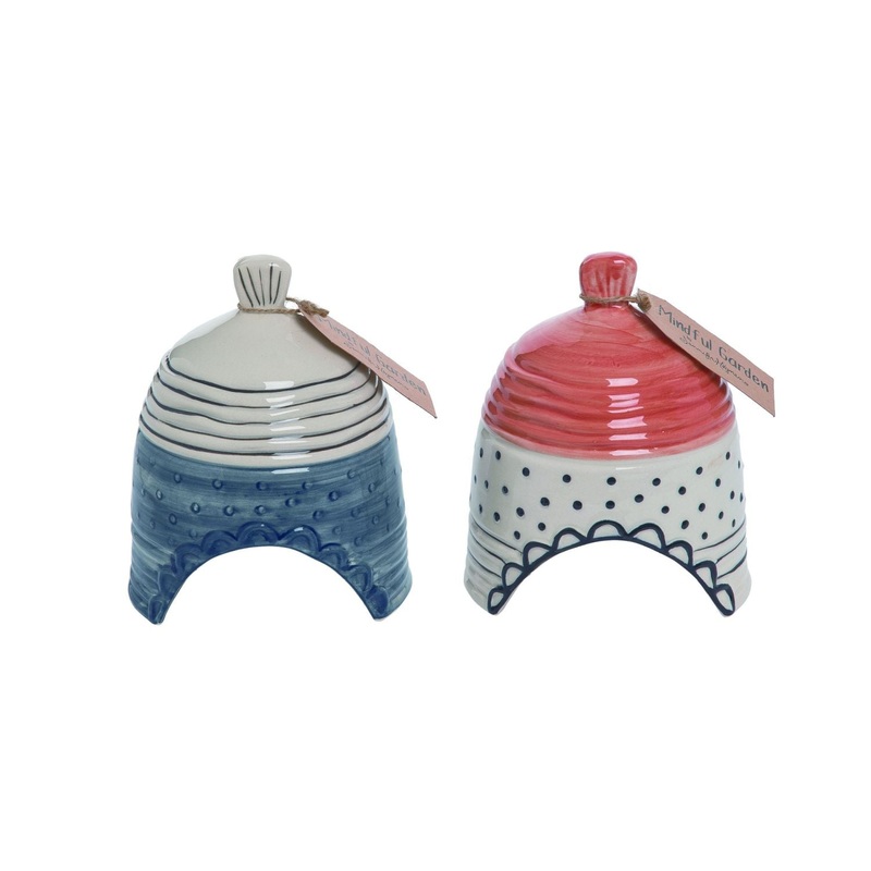 Transpac Large Ceramic Toad House, Set Of 2, Assortment
