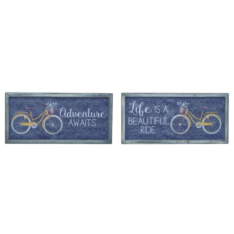 Transpac MDF Enjoy The Ride Sign, Set Of 2, Assortment