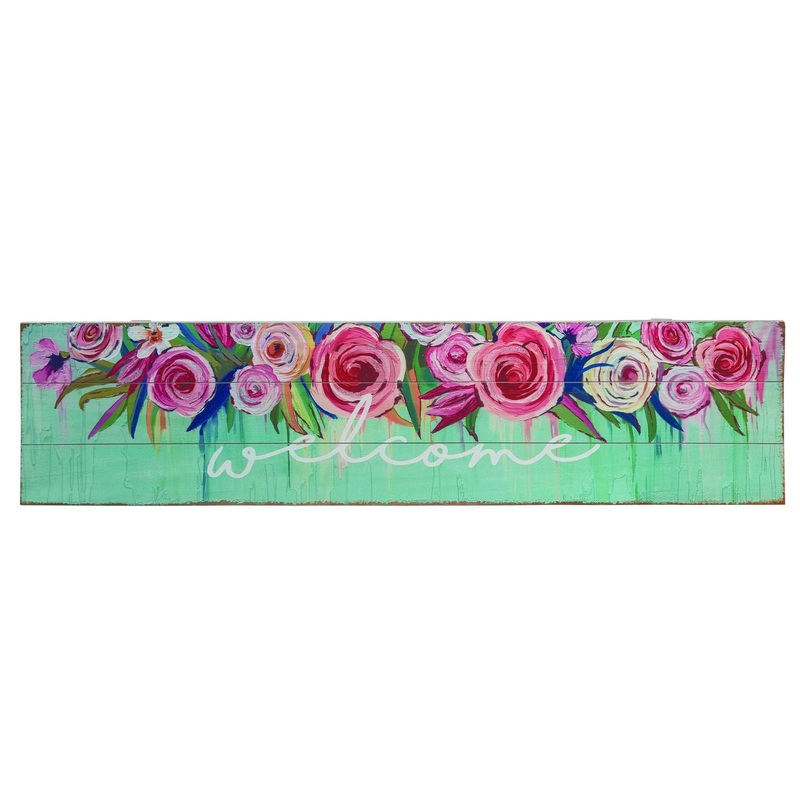 Transpac MDF Floral Slat Decor
